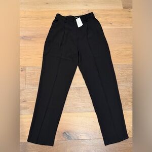 NWT SPANX Crepe Tapered Ankle Pant Pleated Black Size Medium Tall